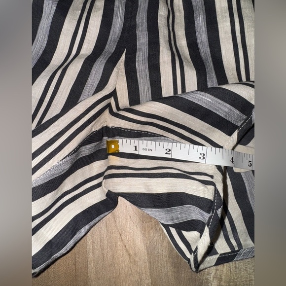 Madewell NWT Linen Evelyn Striped Black & Tan Size XS - Picture 7 of 10